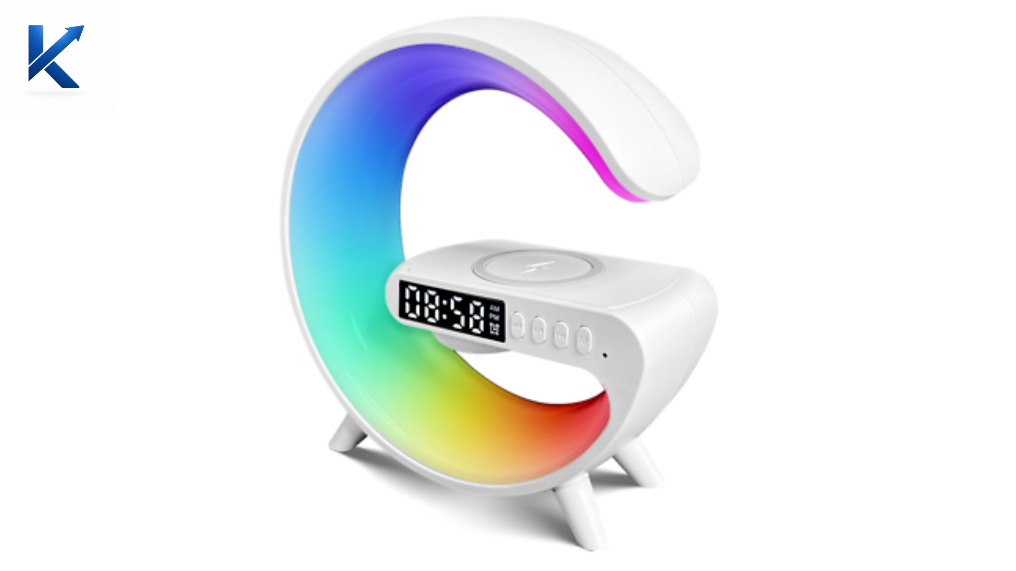 RGB Wireless Charging Lamp Clock – স্টাইলিশ স্মার্ট নাইট লাইট ও ওয়্যারলেস চার্জার