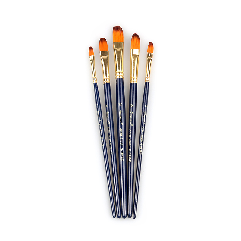 Giorgione 5pcs Filbert Shape Artist Brush Set – Professional Nylon Paint Brushes