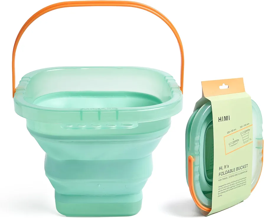 HIMI Collapsible Bucket for Painting – Portable Foldable Brush Washing Bucket