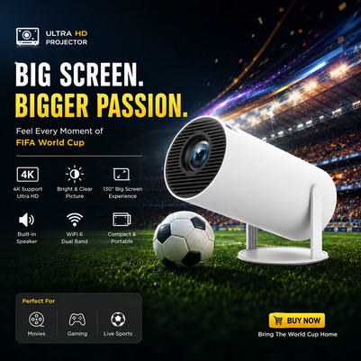 Magcubic HY300 Smart Projector – 4K Supported Android Mini Projector with WiFi 6 & Bluetooth 5.0
