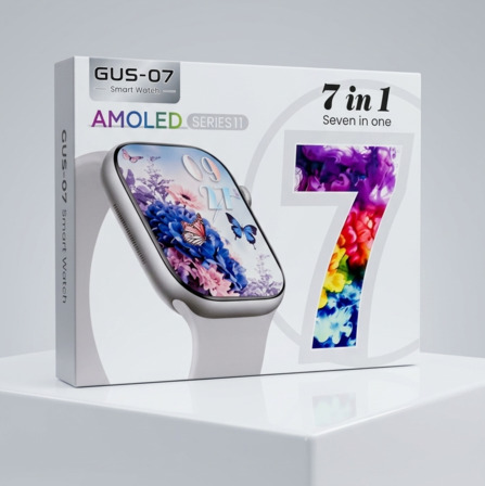 GUS-07 Series 11 AMOLED Smart Watch with 7 Premium Straps | Bluetooth Calling & Health Tracking